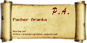 Pacher Aranka névjegykártya